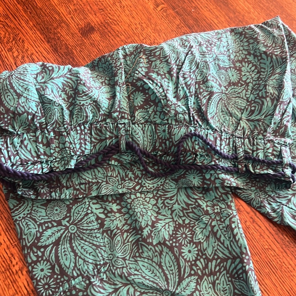 NWOT Sundance Vibrant Reef Pants Floral Scroll Turquoise Blue Purple SZ M 8-10 - Picture 15 of 16